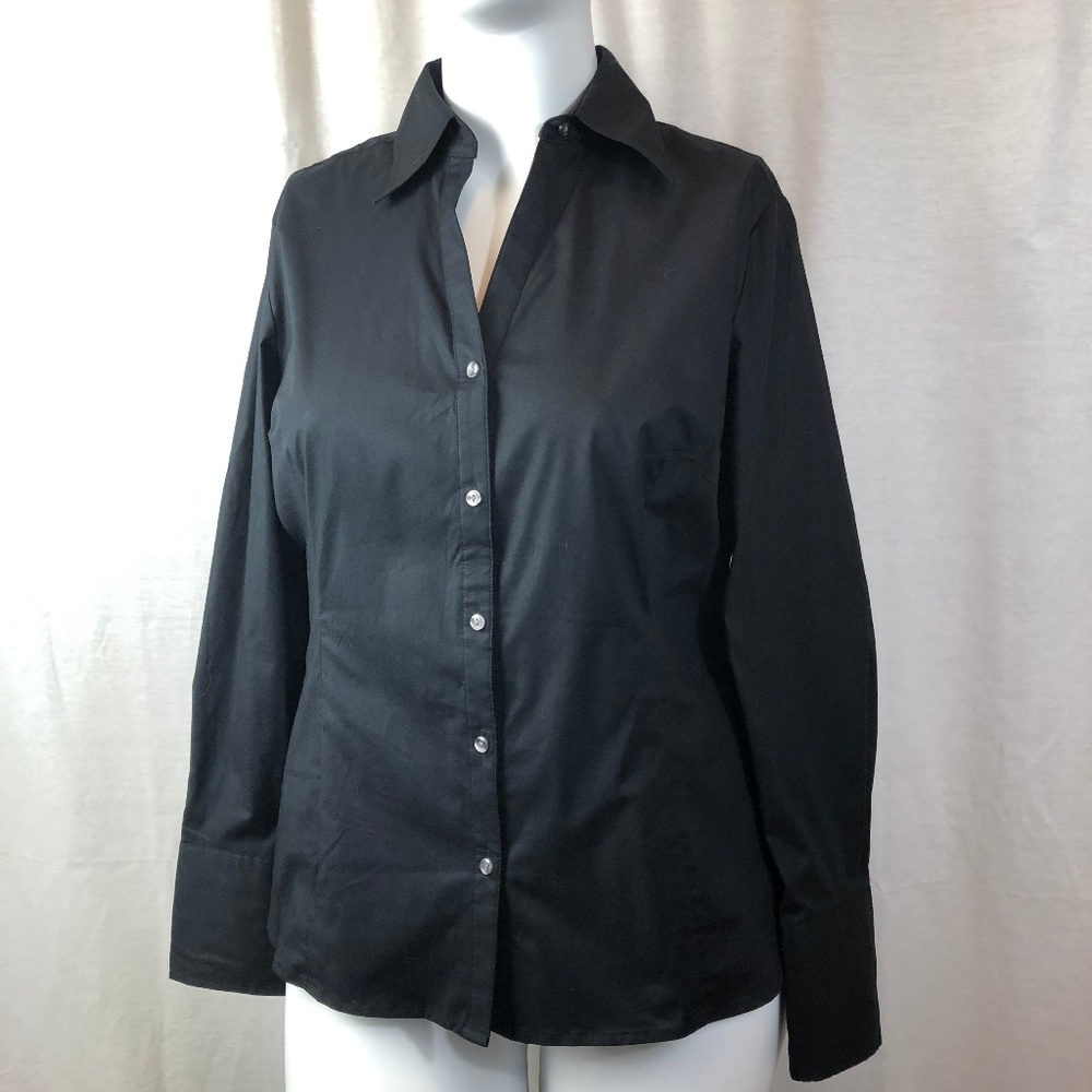 Attention Button Down Collard Long Sleeve Shirt